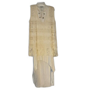 Silvian Heach Women's White Dress Crochet Top XS